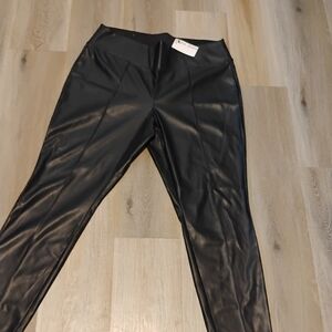 Nine West Black Faux Leather Leggings